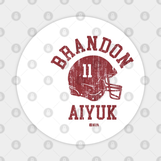 Brandon Aiyuk San Francisco Helmet Font Magnet by TodosRigatSot